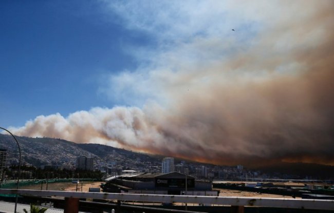 Крупный лесной пожар в Чили