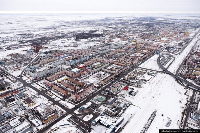 Новый Уренгой с высоты: газовая столица России