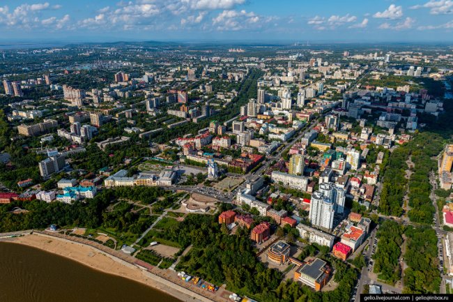 Хабаровск с высоты: город на пятитысячной купюре