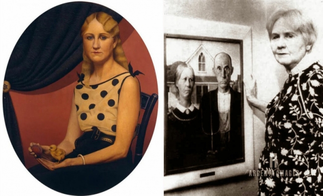 На знаменитой картине «Американская готика» изображены вовсе не муж с женой. Кто же они